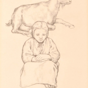 Goat and Child, 1991 20cm x 27cm pencil on paper See: • Neşet Günal Retrospective (İş Bank Kibele Art Gallery - Istanbul, 2012), page: 131