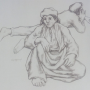 Figures, 1998 24cm x 31cm pencil on paper See: • Neşet Günal Drawings 1941 - 2001 (Milli Reasürans Art Gallery - Istanbul; Gallery Selvin - Ankara, 2001), page: 50